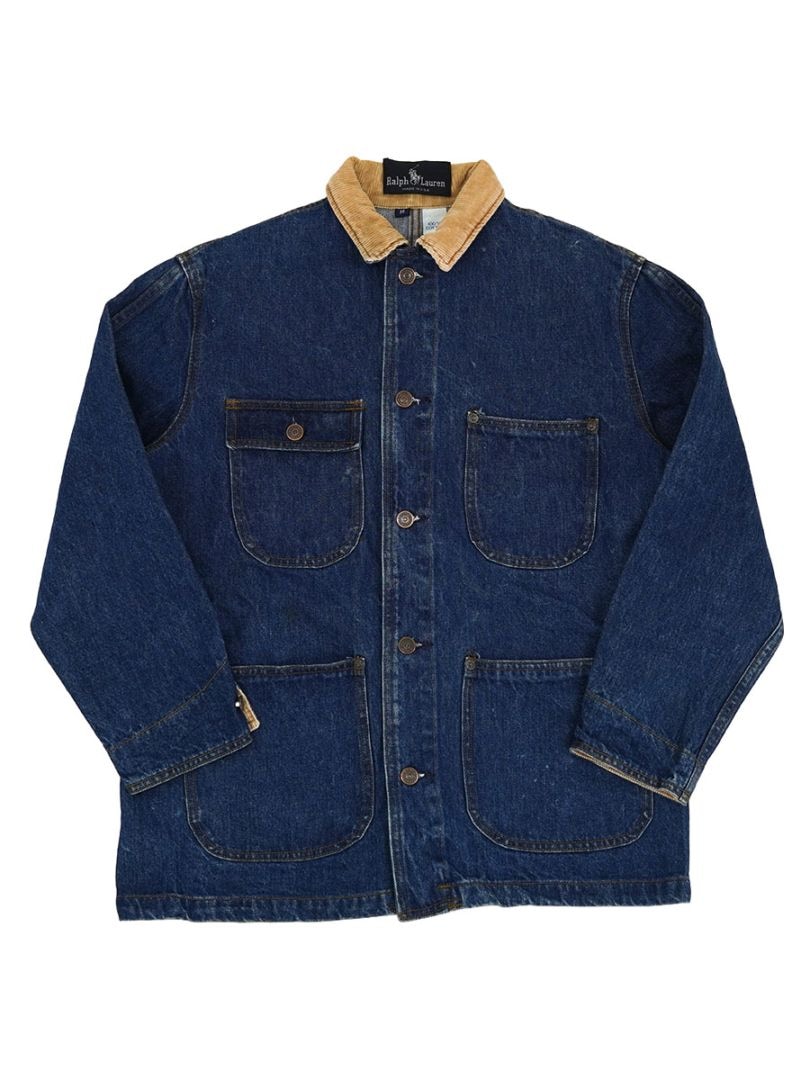 RALPH LAUREN DENIM CHORE JACKET (SIZE.MEDIUM) MADE IN USA