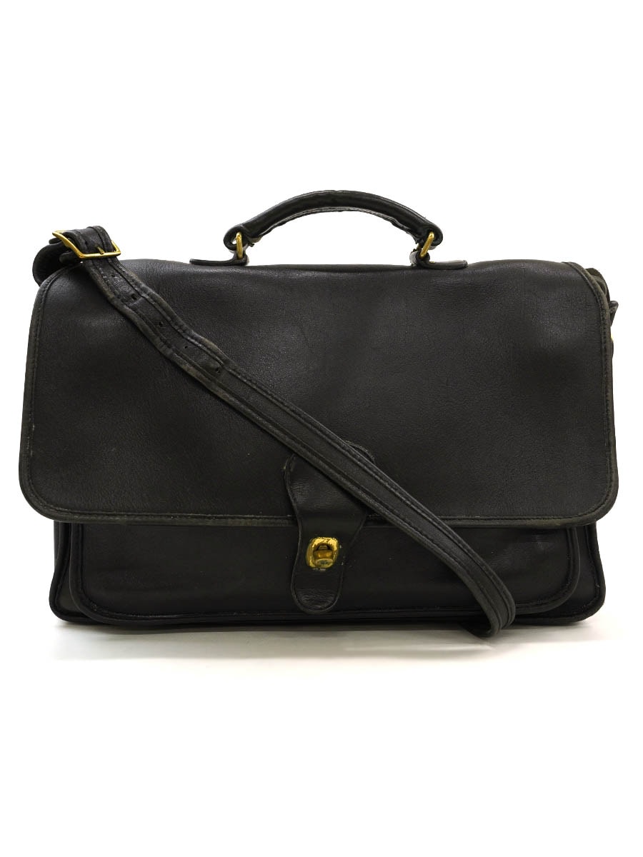 COACH 2WAY LEATHER BAG BLACK MADE IN ITALY