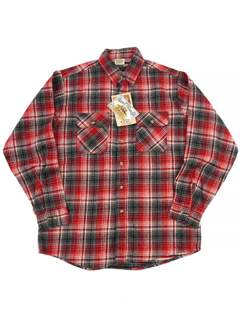 90'S～ FIVEBROTHER PLAID FLANNEL SHIRT (SIZE. TALLMAN LARGE) MADE
