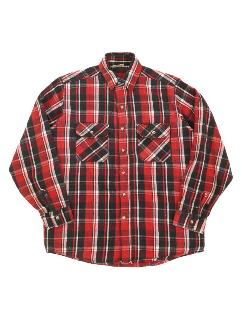 90'S FIVE BROTHER PLAID FLANNEL SHIRT (SIZE.MEDIUM TALL) MADE IN