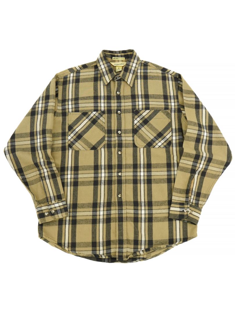 80'S ST.JOHN'S BAY PLAID FLANNEL SHIRT (SIZE. LARGE TALL) MADE IN USA