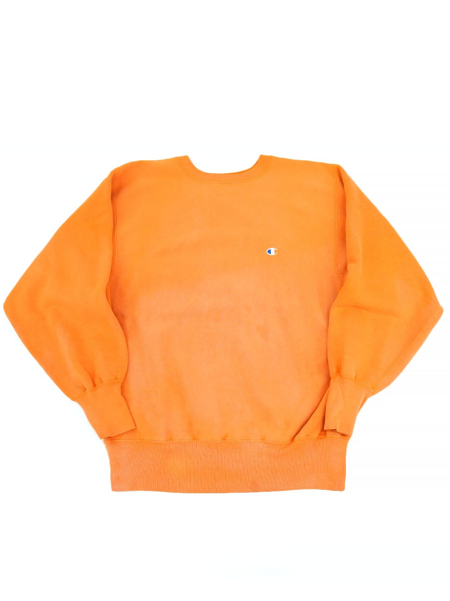 90'S CHAMPION REVERSE WEAVE CRUE PLAIN POP ORANGE (SIZE. LARGE