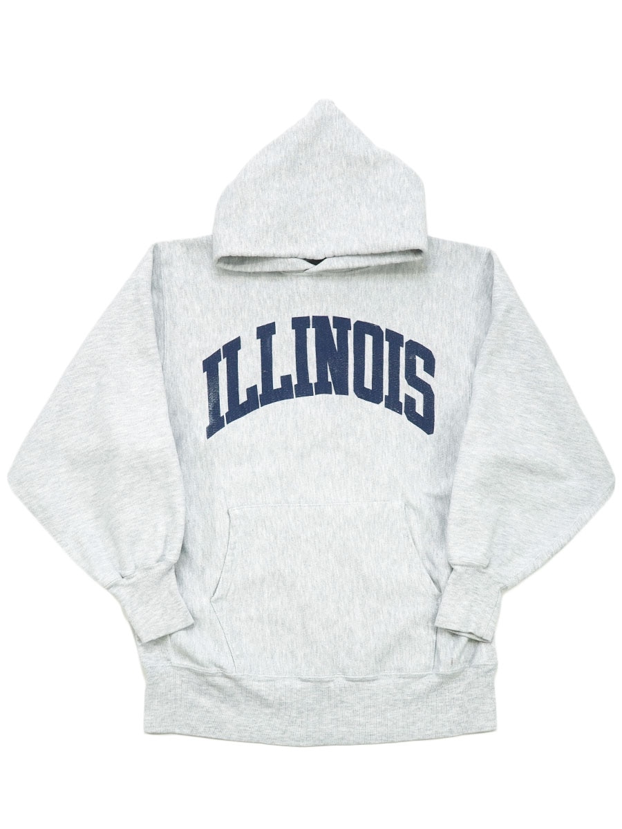 90'S CHAMPION REVERSE WEAVE HOODIE ''ILLNOIS'' (SIZE.X LARGE) MADE