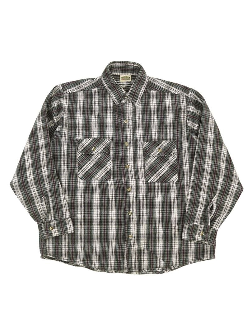 90'S FIVE BROTHER PLAID FLANNEL SHIRT (SIZE.LARGE) | SOLD OUT