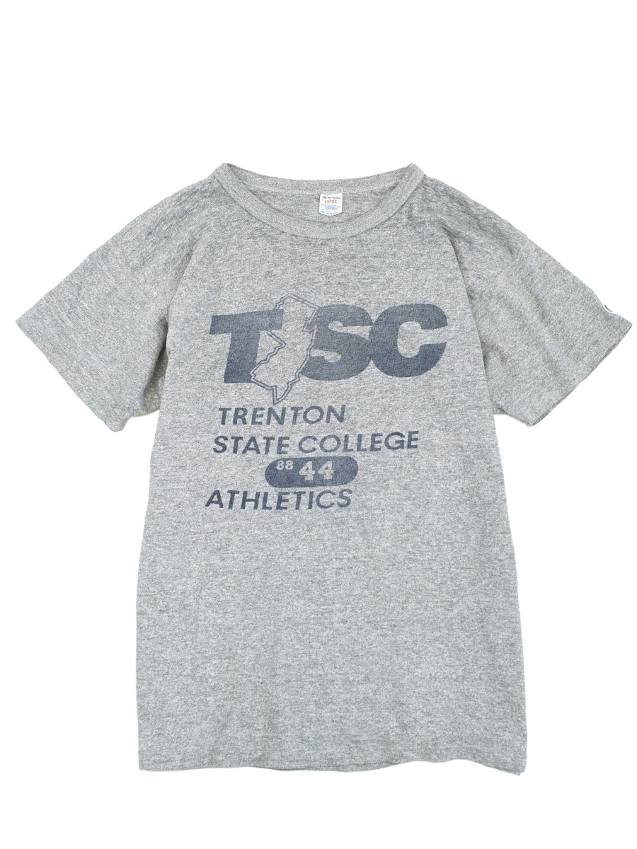 80'S CHAMPION ''TSC'' WATER PRINT T SHIRT GREY (SIZE. LARGE)