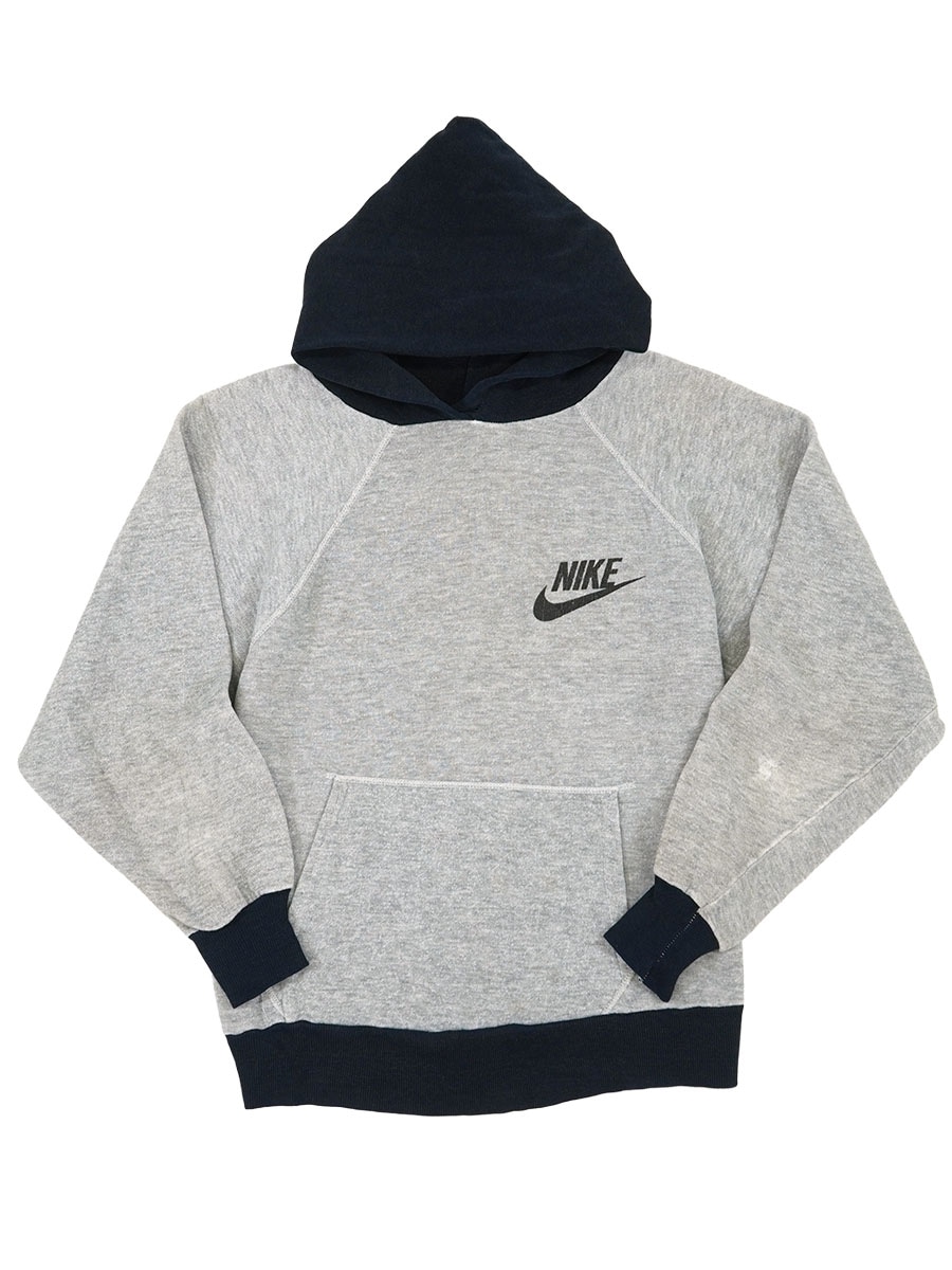 70's NIKE グレー×ネイビー 2トーン スウェットパーカ 表記(M) 
