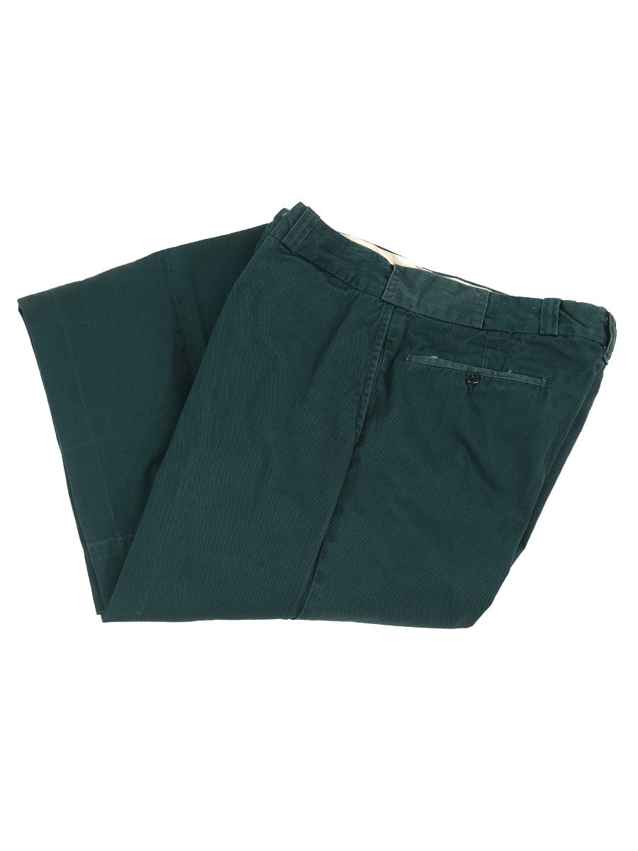 60'S COTTON WORK PANTS GREEN (APPROX.W31 L32)