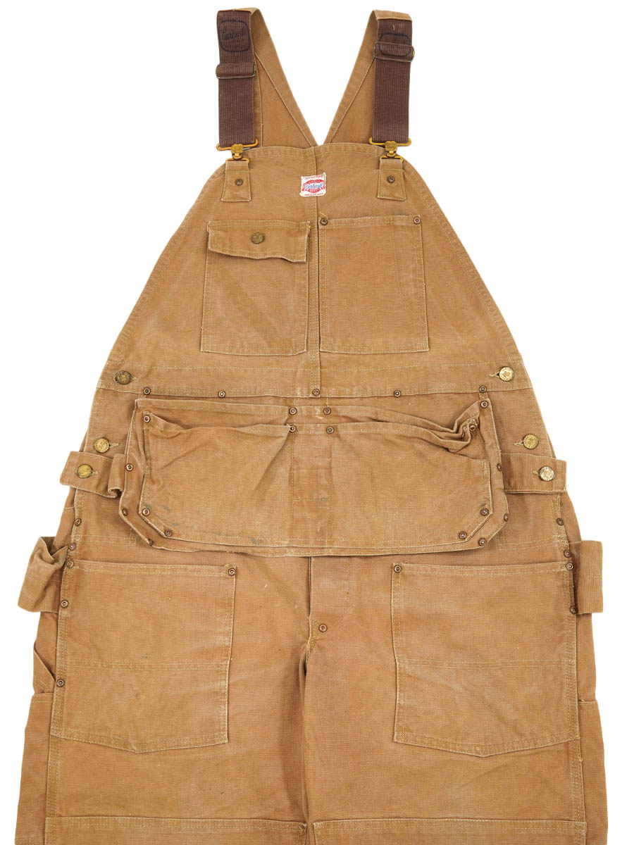 40'S～ CARHARTT DUCK OVERALL BROWN WITH APRON (APPROX.W40 L29