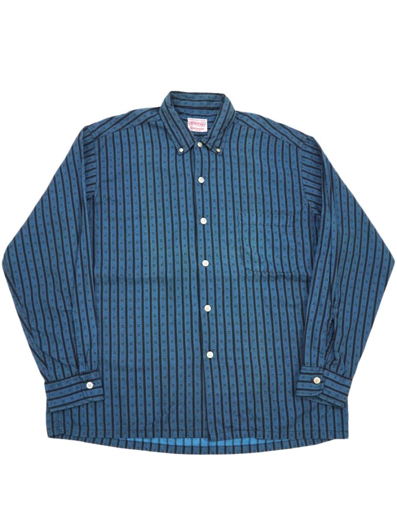 60's CREIGHTON ストライプ柄 ロングスリーブ ボタンダウンシャツ 表記(L)