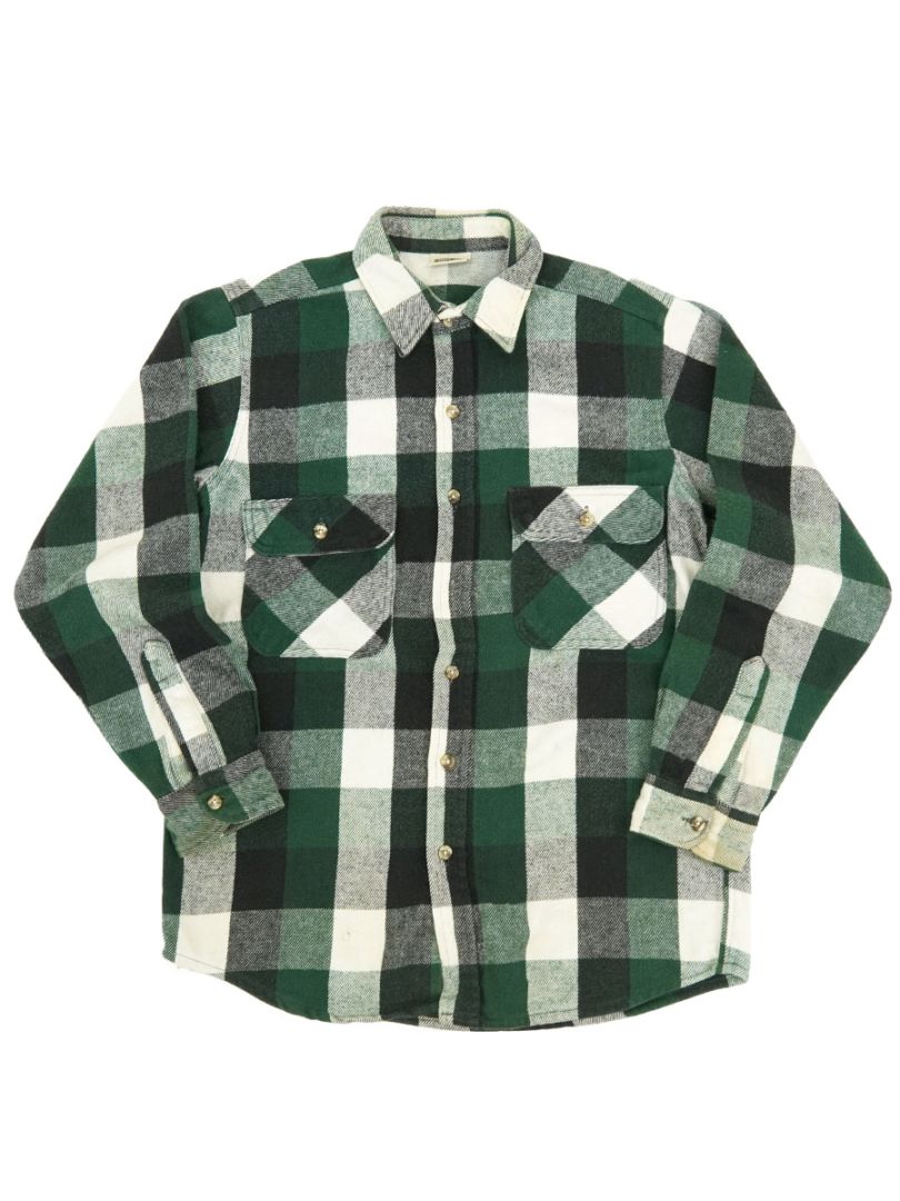 90'S FIVE BROTHER PLAID FLANNEL SHIRT (SIZE.MEDIUM) | NEW ITEM