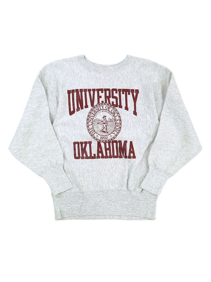 90'S CHAMPION REVERSE WEAVE CREW ''UNIVERSITY OF OKLAHOMA'' GREY