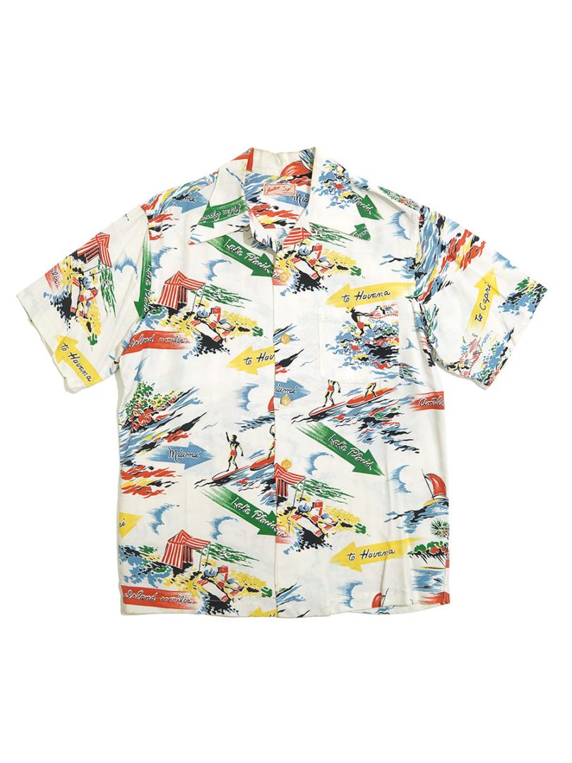50'S JANTZEN RAYON HAWAIIAN SHIRT (SIZE.SMALL) | NEW ITEM