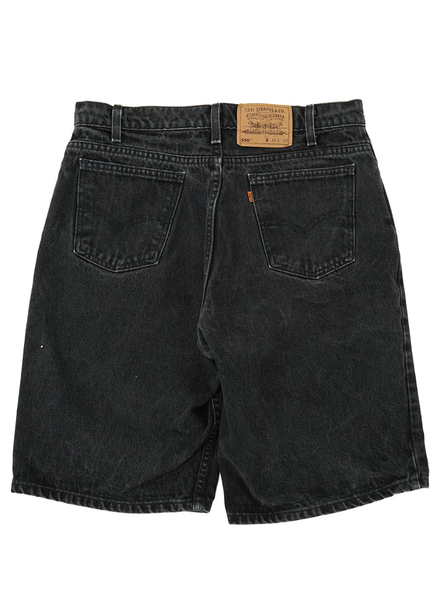 90'S LEVI'S 550 BLACK DENIM SHORTS (SIZE.W34 L00) MADE IN USA