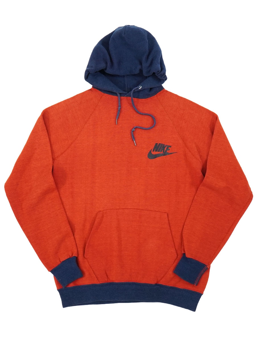 70's NIKE 2トーン スウェットパーカ レッドxネイビー 表記(L