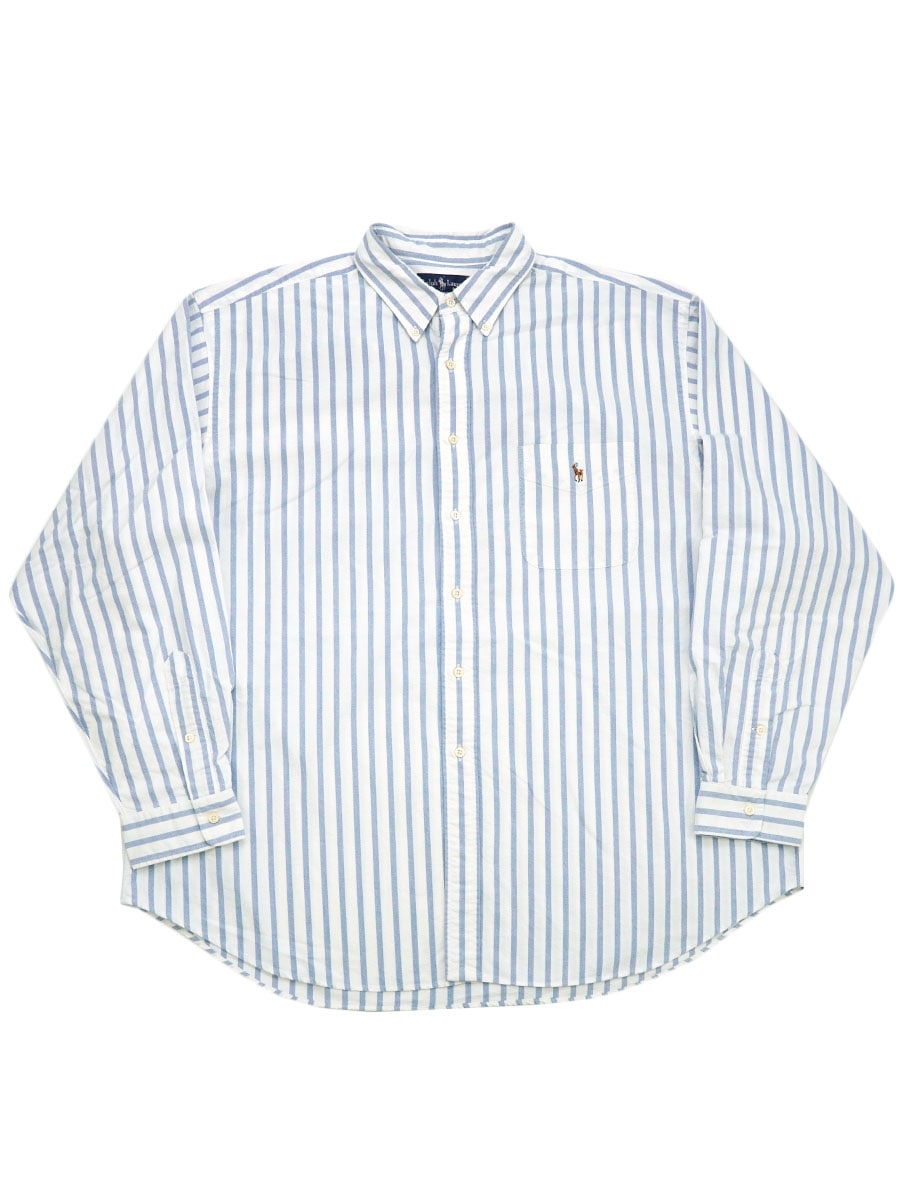 ラルフローレン 100%コットン ストライプ L/S B.D.シャツ 表記(XXL