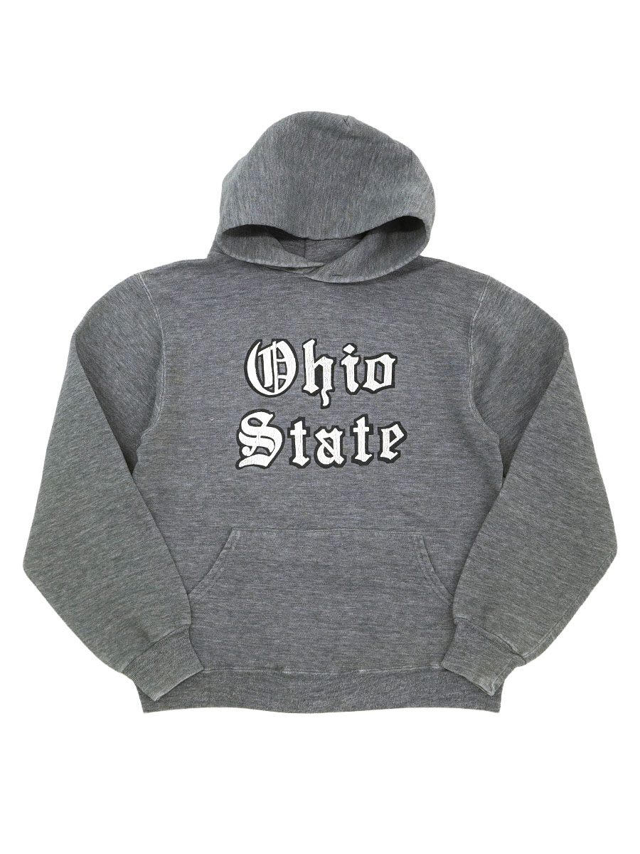 80'S RUSSELL ATHLETIC ''OHIO STATE'' HOODED SWEAT SHIRT GREY (SIZE
