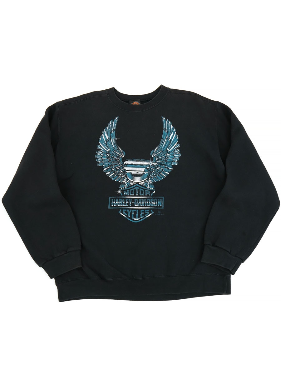 90's H-D HARLEY DAVIDSON クルーネックスウェット 表記(L) USA製