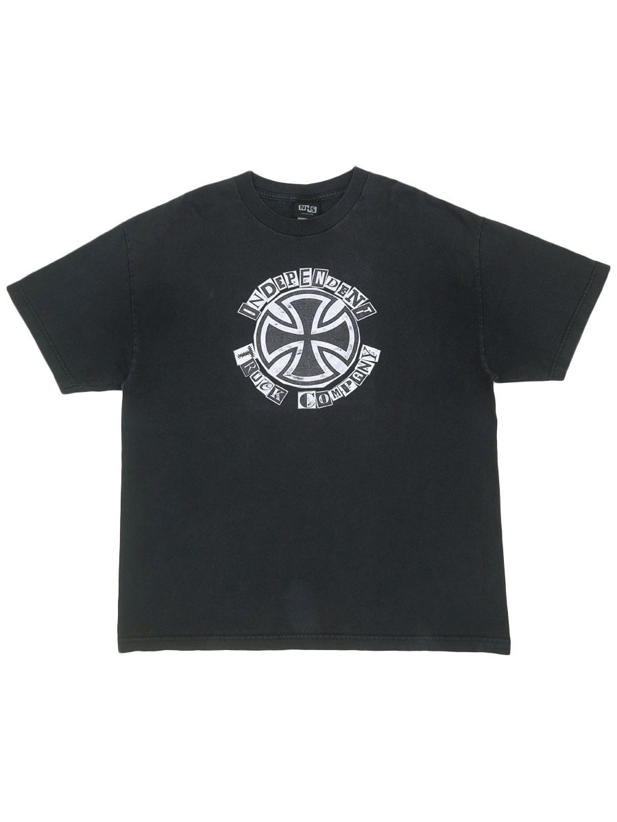 90's～ NHS ''INDEPENDENT TRUCK COMPANY'' Tシャツ ブラック 実寸(XL