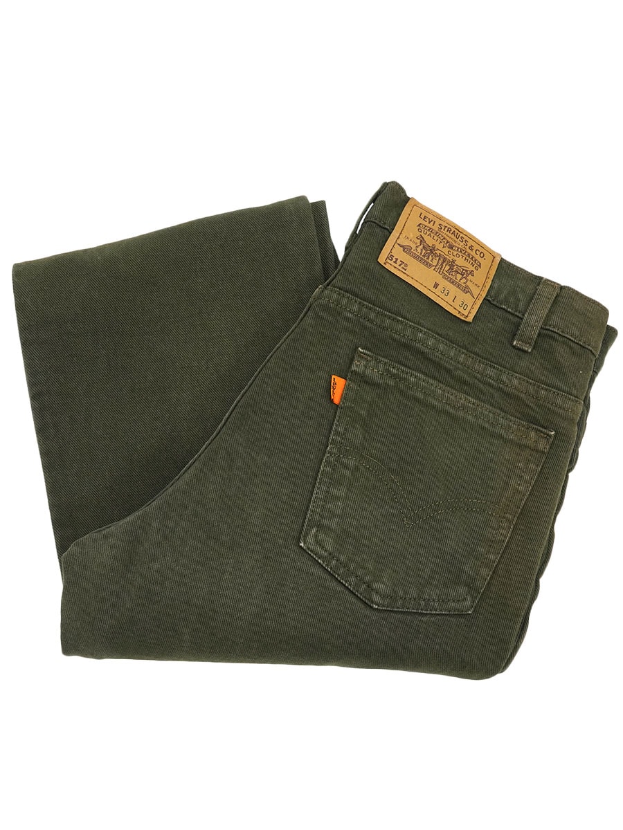 90's Levi's 517 オリジナルカラーデニムパンツ モスグリーン 表記(W33