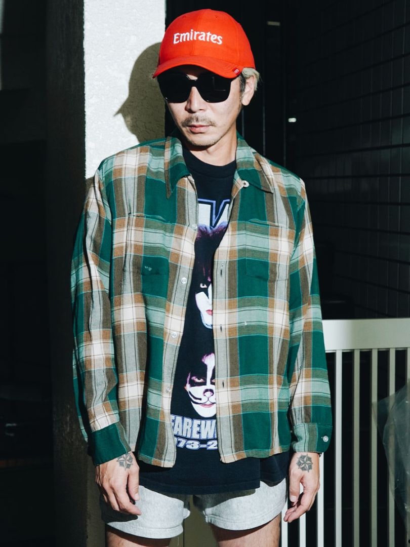 60's 希少！　Packard ループカラー ラグラン L/S レーヨンシャツ 60's～ GRANT-CREST チェック柄 レーヨン ループカラーシャツ 表記(L