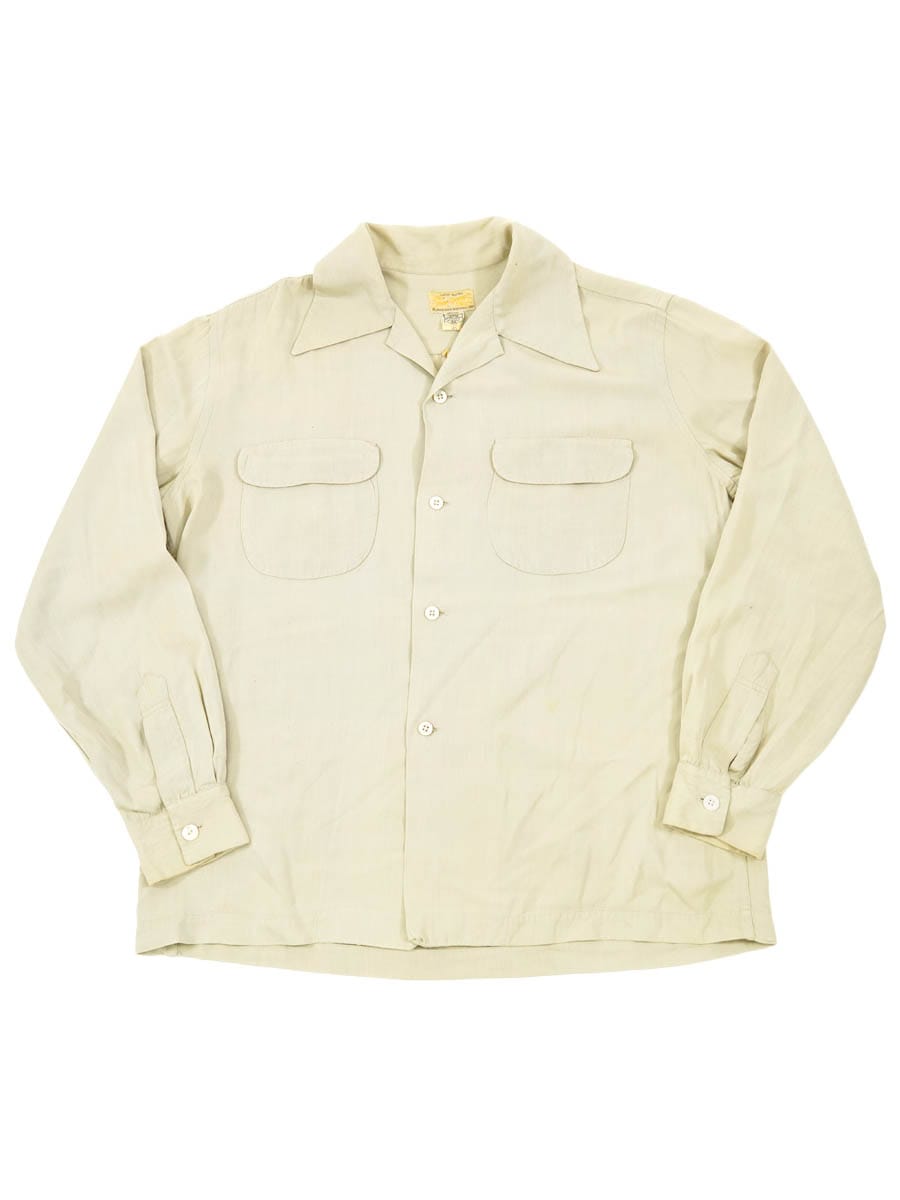50's The Palm Springs Shirt ループカラー L/S レーヨンシャツ サンド