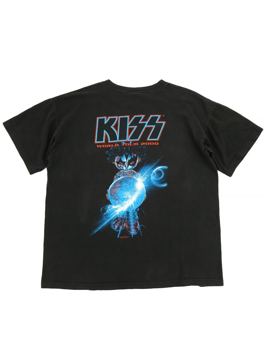 00's U.S. T'S ''WORLD TOUR 2000'' KISS 両面プリント Tシャツ 表記(L