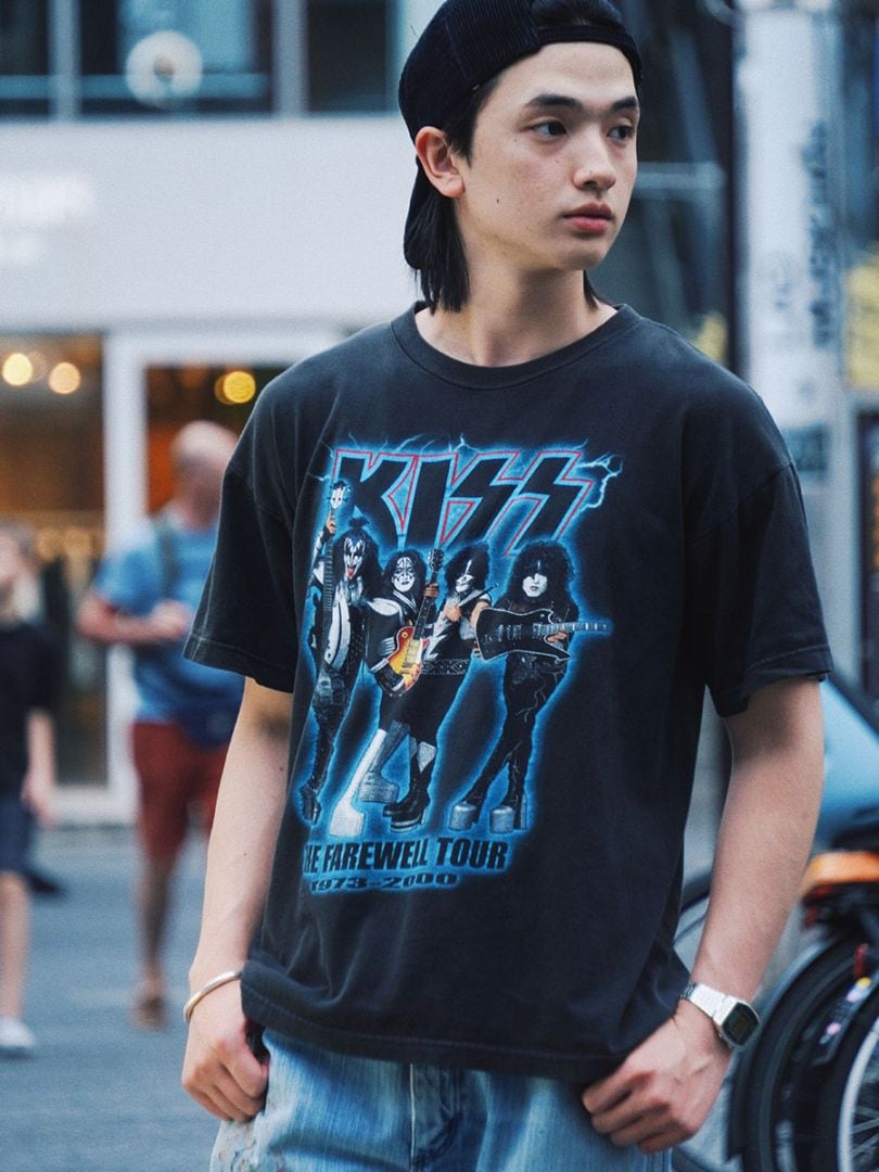00's U.S. T'S ''WORLD TOUR 2000'' KISS 両面プリント Tシャツ 表記(L