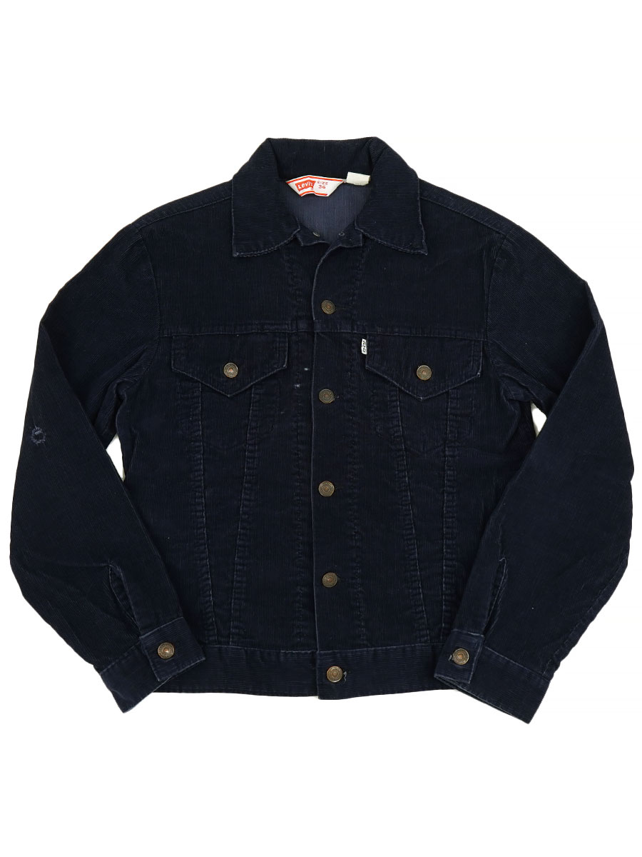 Levi's コーデュロイ セットアップ USA製 70505 3rd 519 70's Levi's 70505 3rd型 コーデュロイJKT ネイビー 表記(36) ASIS