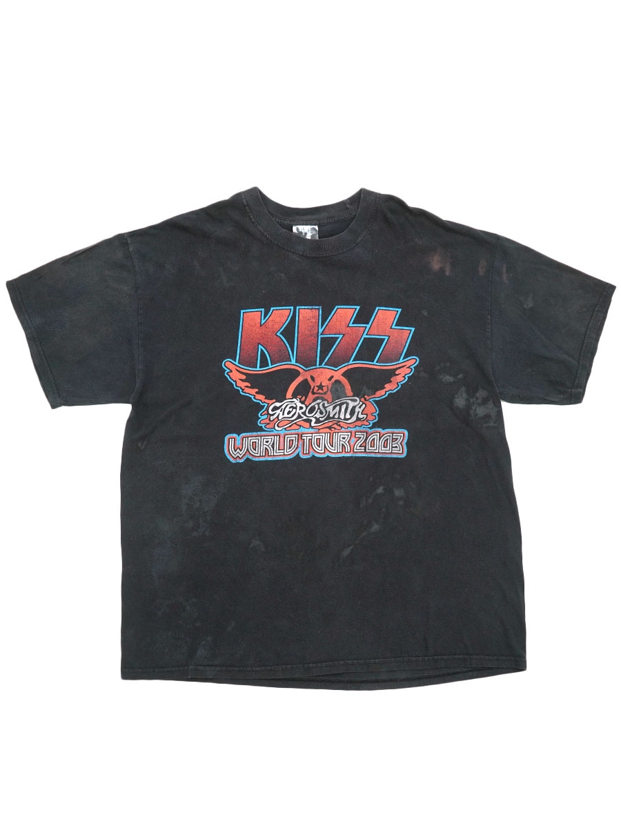 トップス 00's Kiss Aerosmith Tour2003-2004 S/STee 00'S M&O ''KISS AEROSMITH WORLD TOUR 2003'' 両面プリント Tシャツ