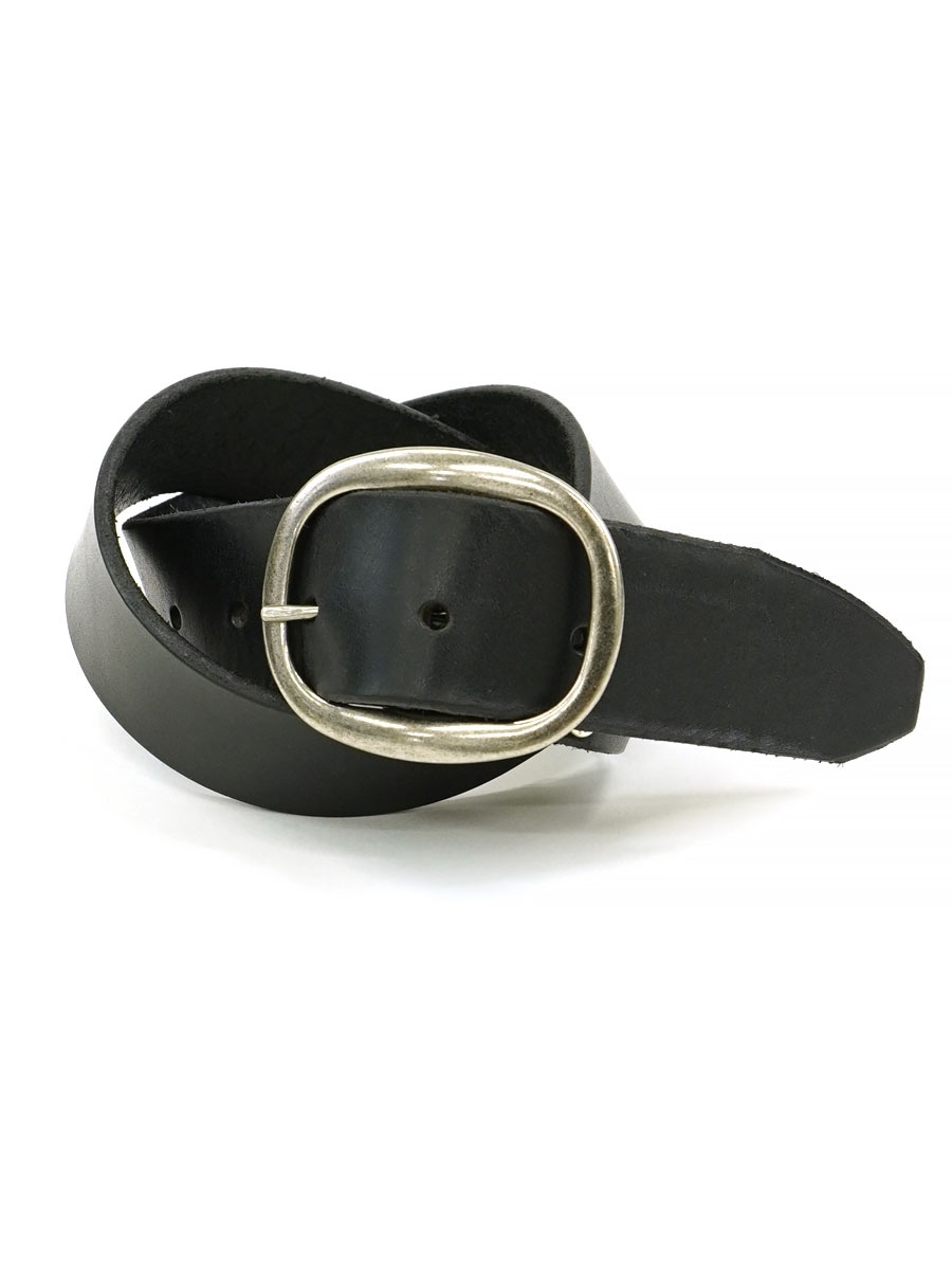 OLD LEATHER BELT オーバルバックル BLK 表記(W30) 