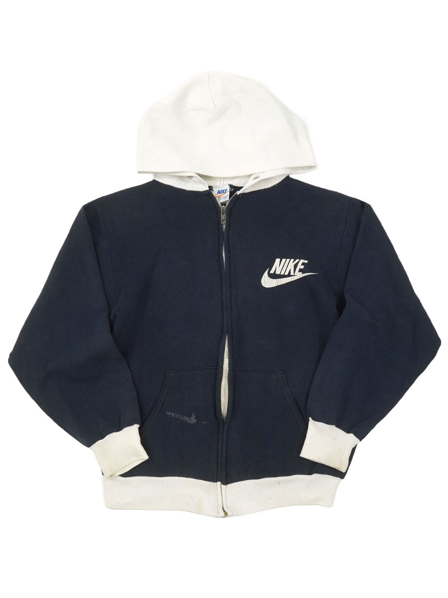 70's オレンジタグ NIKE F/Z スウェットパーカー ネイビー×ホワイト