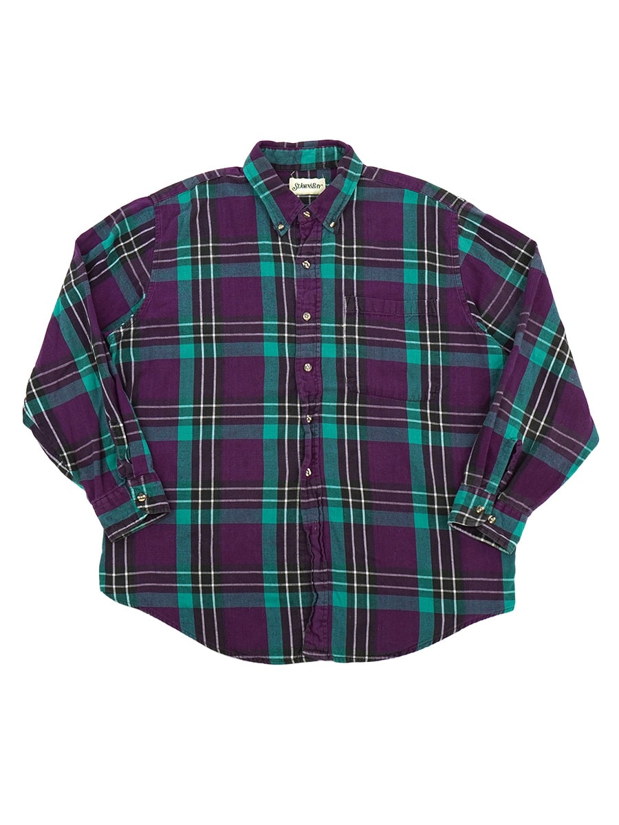 90's ST.JOHN'S BAY チェック柄 B.D.シャツ 実寸(L位) | NEW ITEM