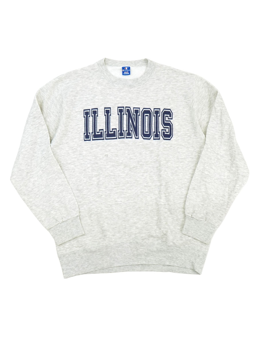 90's チャンピオン ''ILLINOIS'' クルーネックスウェット グレー 表記