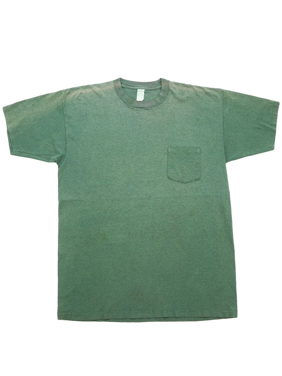 80's～ 無地グリーン Tシャツ 表記(L) USA製
