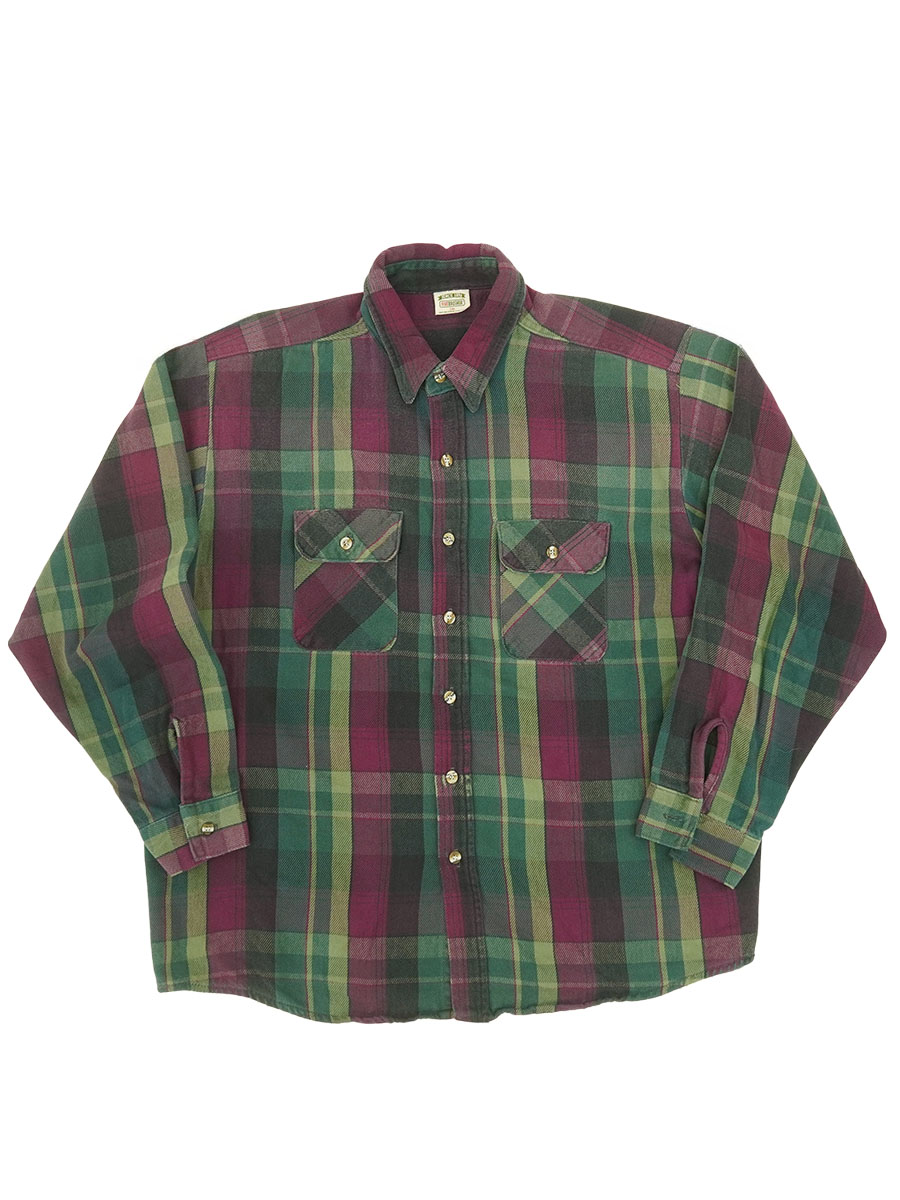 five brother 90's ネルシャツ ヘビネル チェックシャツ 好配色 90's FIVEBROTHER 好配色チェック柄 フランネルシャツ ビッグサイズ
