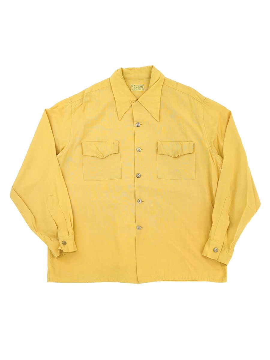 50's Sportsman of Hollywood ループカラー レーヨンシャツ イエロー 表記(L)