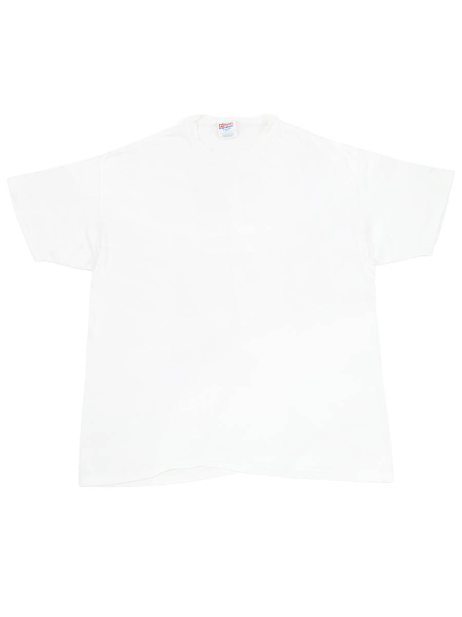 00's Hanes 無地 100％コットンTシャツ 白 表記(XL)