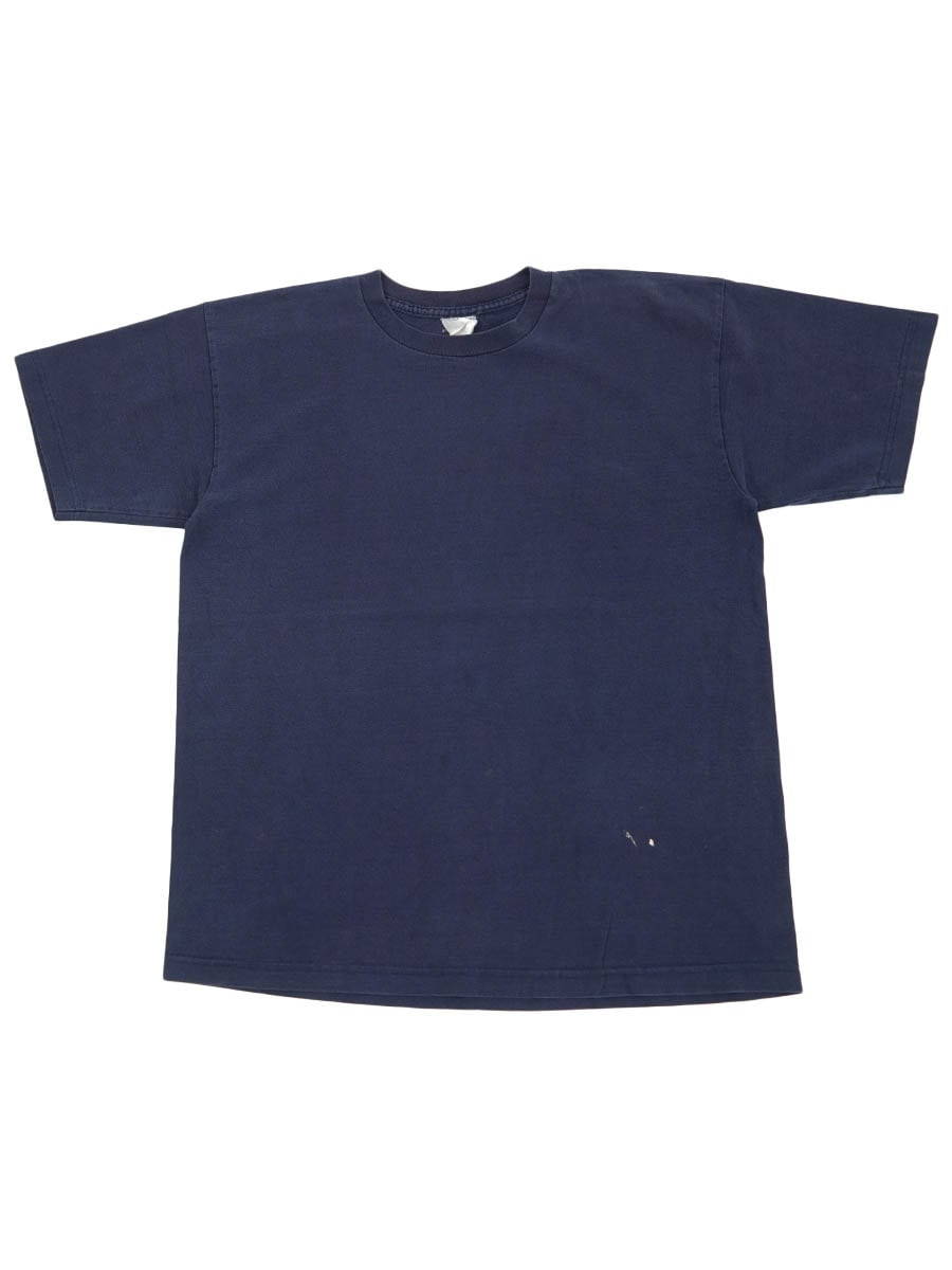 00's～ 無地 コットンTシャツ ネイビー 実寸(L)