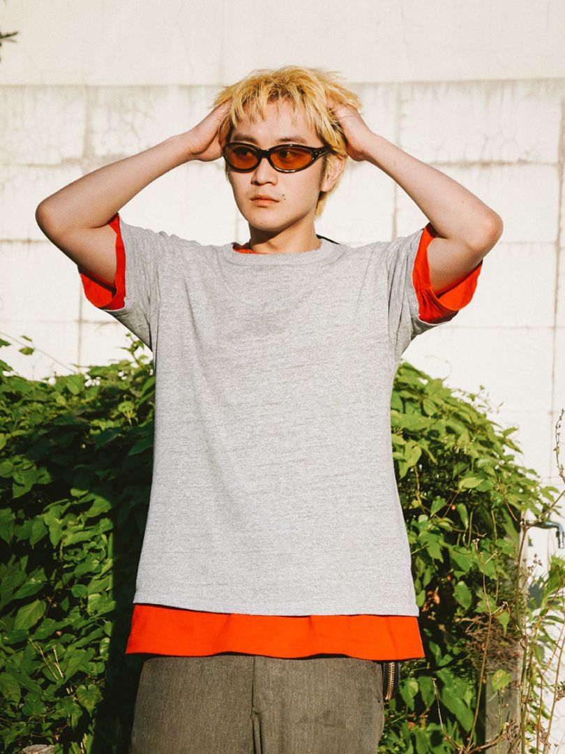80's L.L.Bean × Champion 無地 霜降りTシャツ 表記(M)