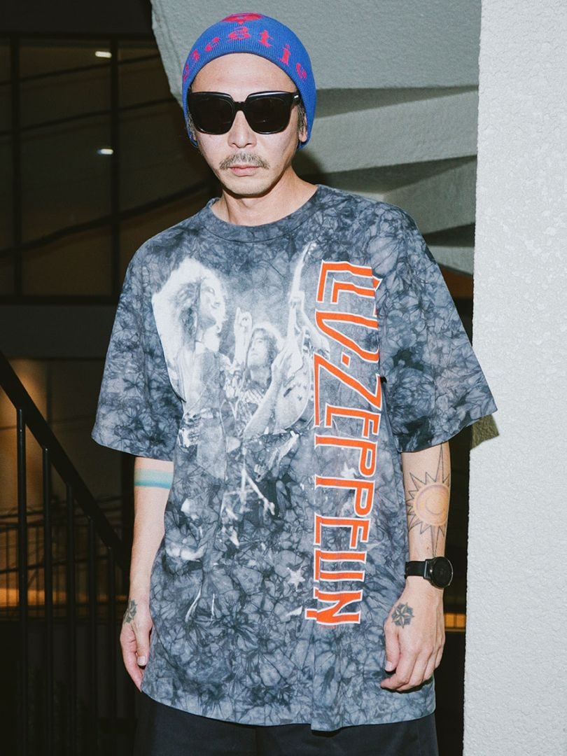 LED ZEPPELIN タイダイ Tシャツ 00's LIQUID BLUE ''LED-ZEPPELIN'' タイダイTシャツ 表記(XL) USA製