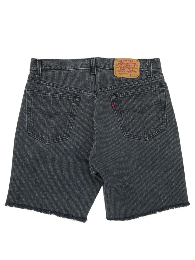 80's LEVI'S 501 ストライプ カットオフ デニムショーツ ブラック 表記(W34)