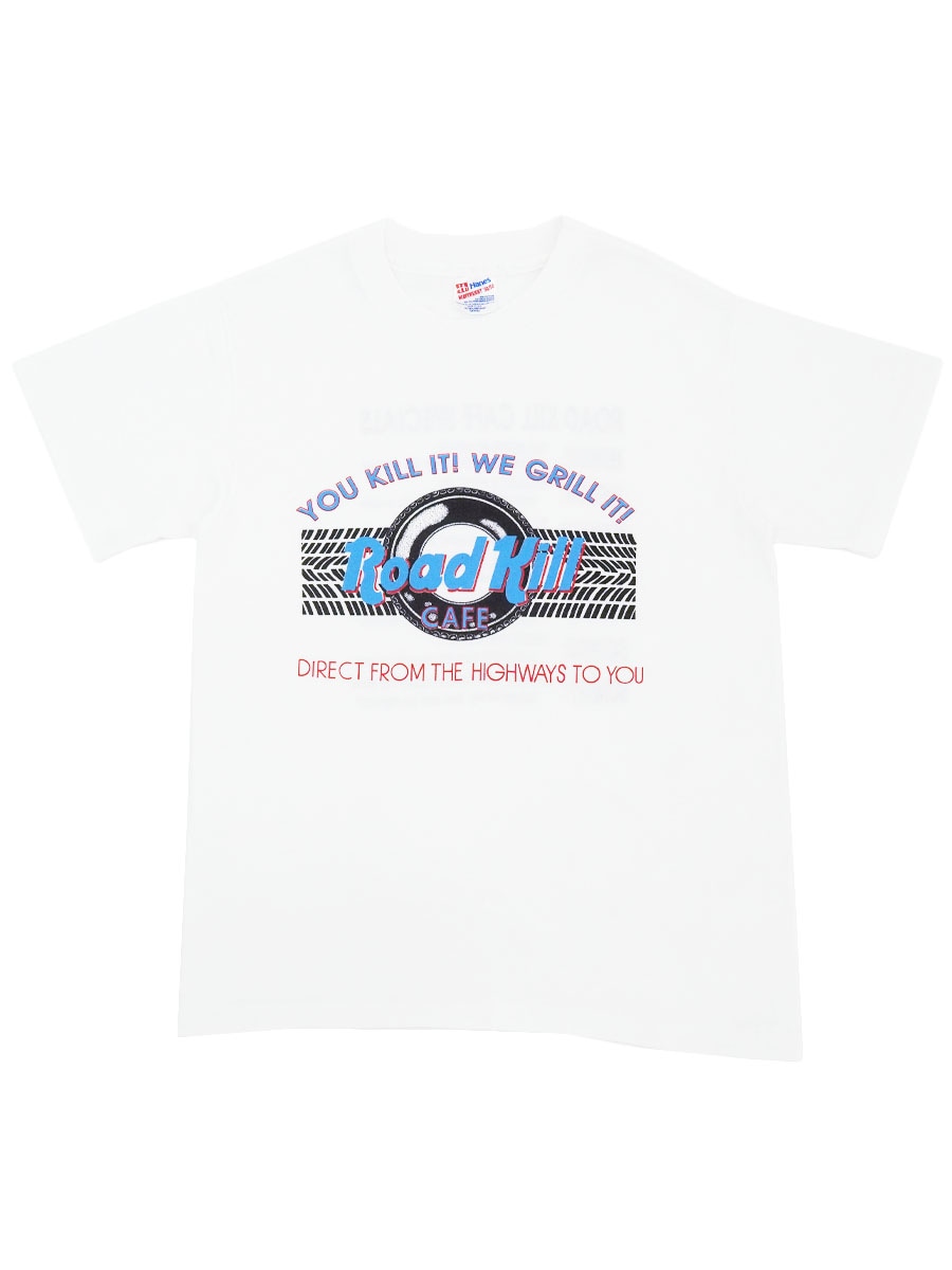 llica Hanes製 両面プリント 90s ツアーT バンT 90's Hanes ''Road Kill CAFE'' 両面プリントTシャツ ホワイト 表記(M