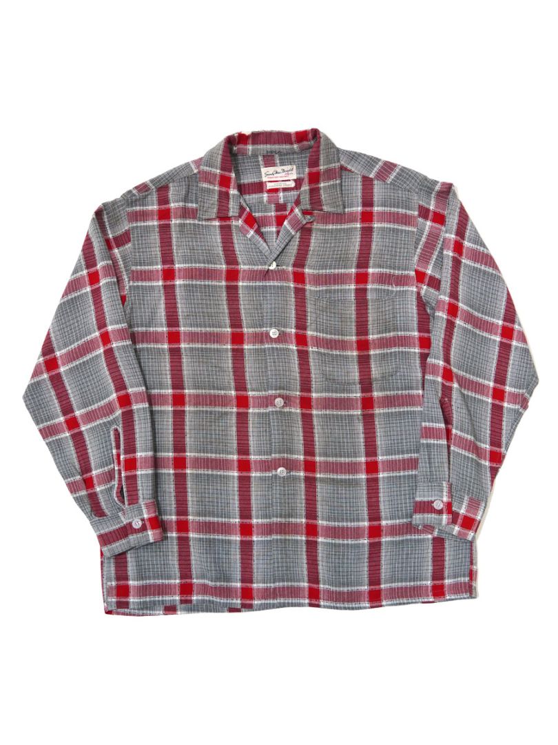 60's Sandy Mac Donald 好配色チェック ループカラー L/S レーヨンシャツ 表記(M)