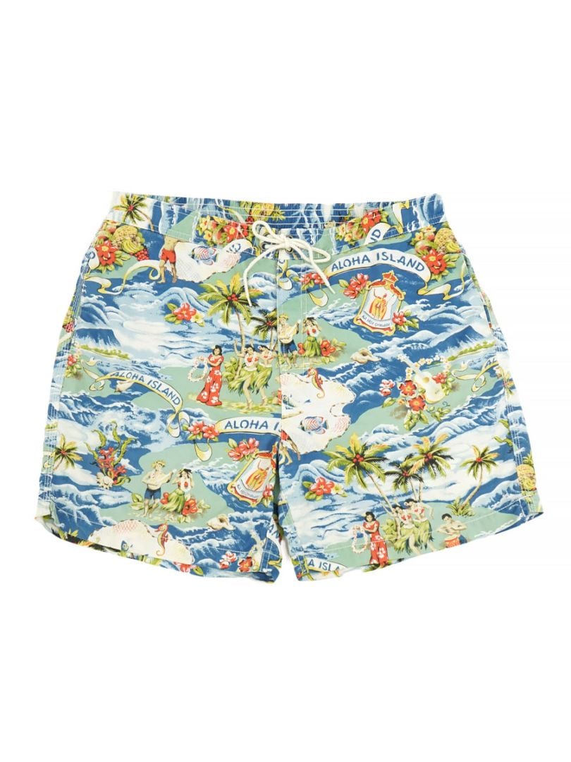 ラルフローレン ''ALOHA ISLAND'' ハワイアン スイムショーツ 表記(XL)