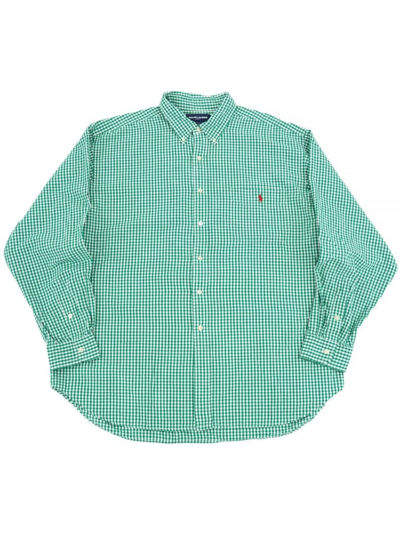 RALPH LAUREN GOLF インディアコットン ギンガムチェック B.D.シャツ