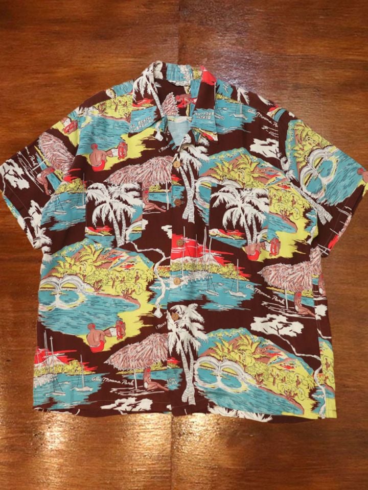 1950s HAWAIIAN SHIRT , Size Ｌ