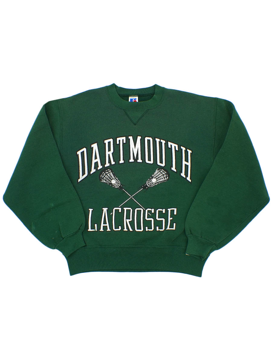 90's RUSSELL ATHLETIC ''DARTMOUTH LACROSSE'' 前Vスウェット グリーン 表記(M) USA製