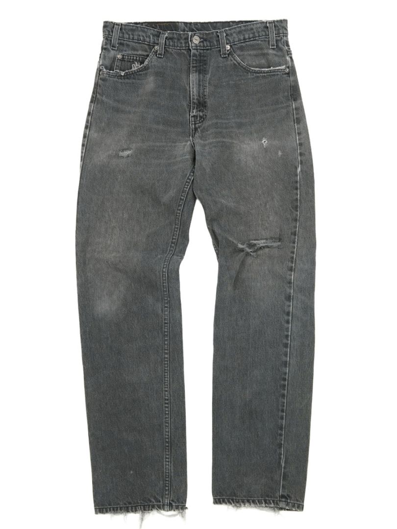 90's LEVI'S 505 ブラックデニムパンツ オレンジタブ ダメージ！表記