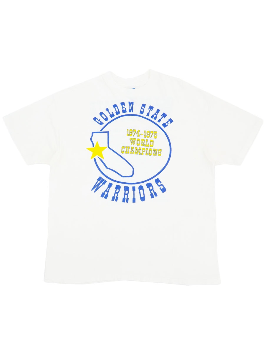 90's Hanes ''GOLDEN STATE WARRIORS 1974-1975 WORLD CHAMPIONS'' 両面プリント Tシャツ ホワイト 表記(XL) USA製