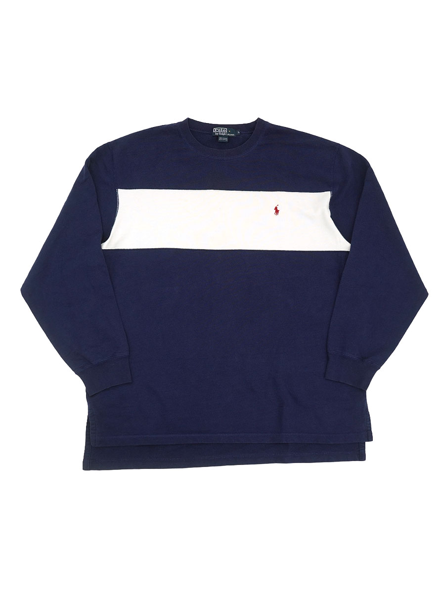 ラルフローレン 100%コットン ロングスリーブTシャツ ネイビー 表記(L